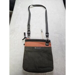 Sherpani Green Canvas Square Shoulder Crossbody Organizer Bag